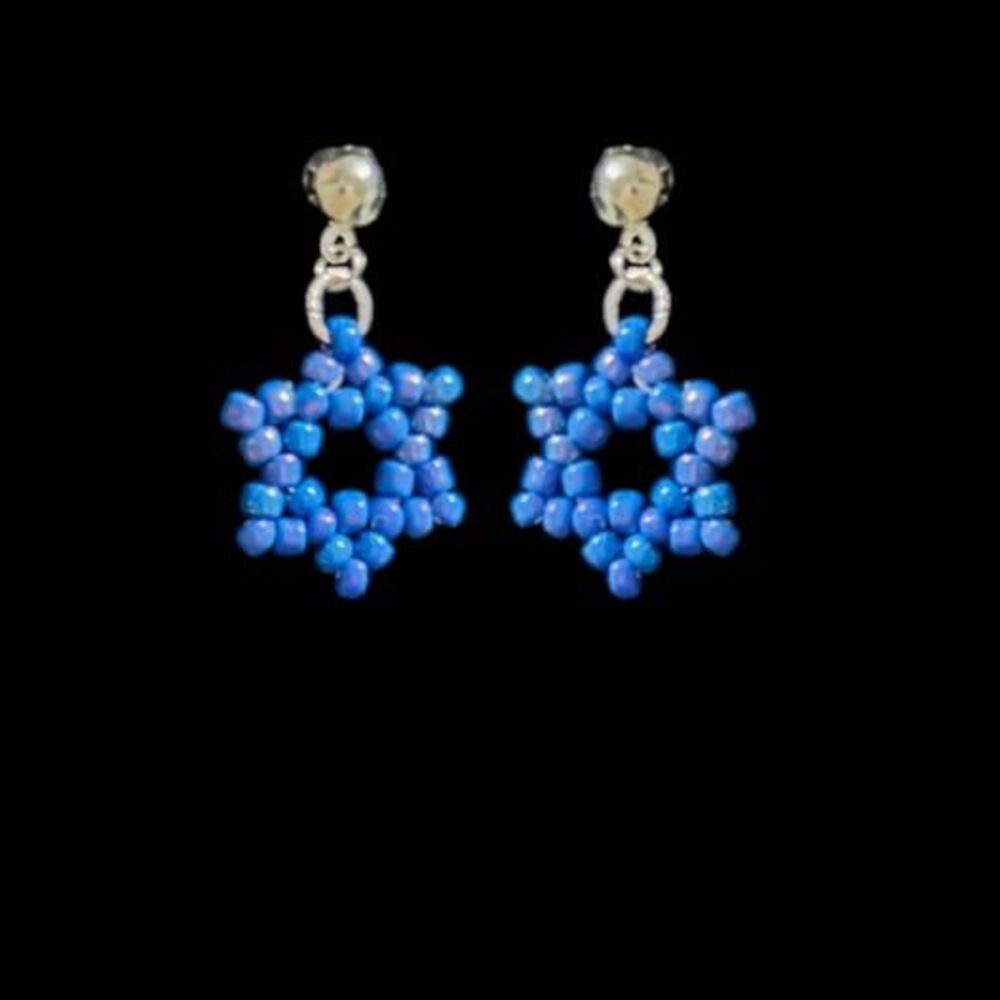 Purple Iridescent Star of David Earrings